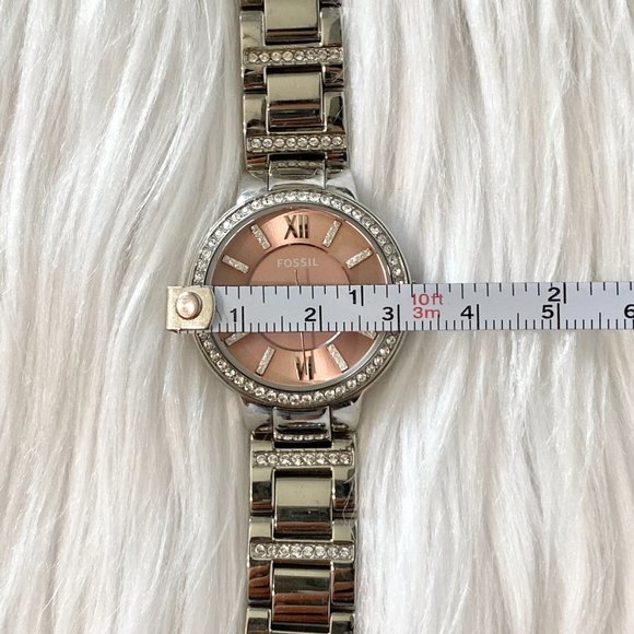 Fossil Women\'s Silver Rhinestone Watch with Pink Face, Stainless Steel Watch main image 4